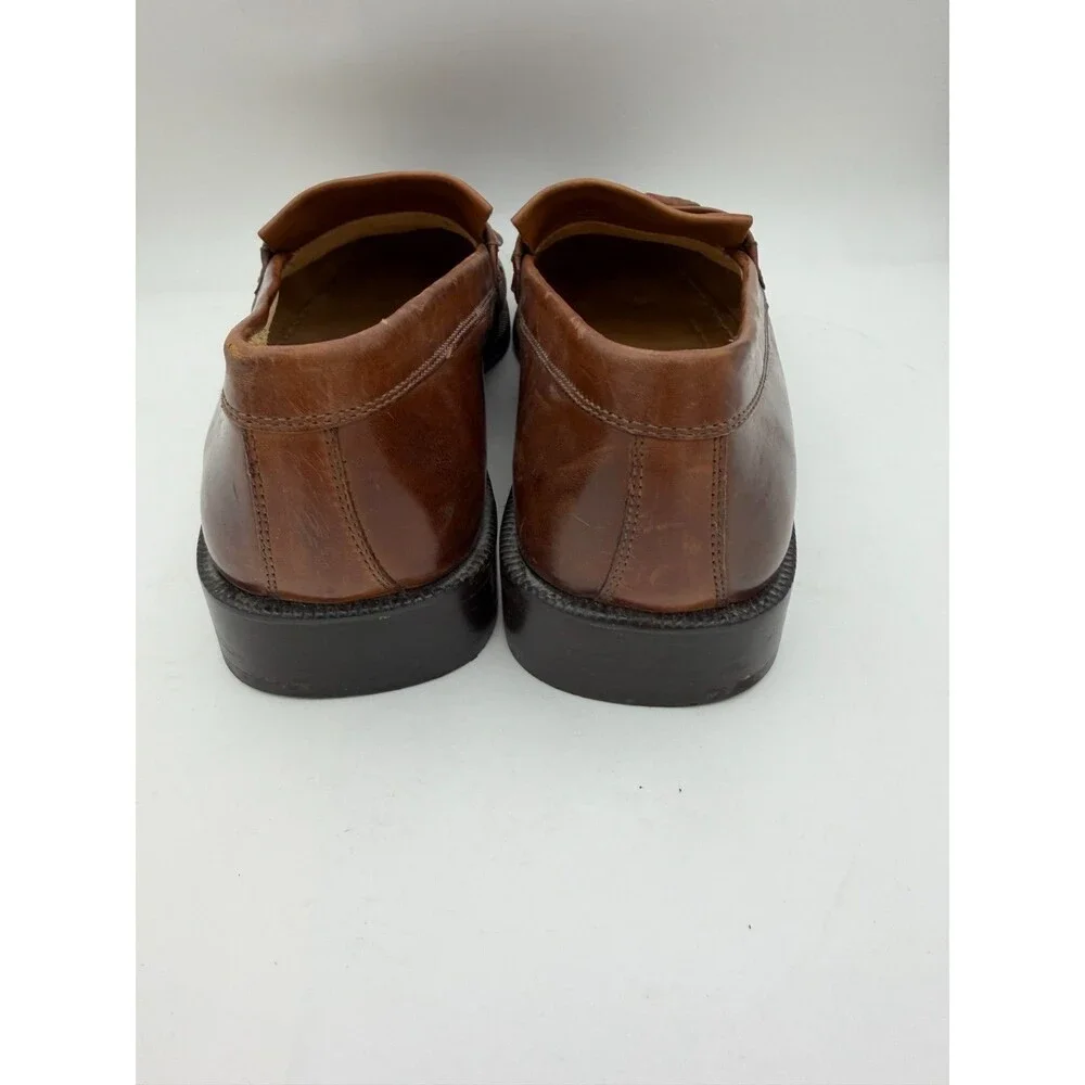 Pronto Uomo Firenze Florence Italy Brown Leather Tassel Kiltie Loafer 11 M